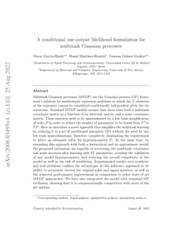 A conditional one-output likelihood formulation for multitask Gaussian
  processes