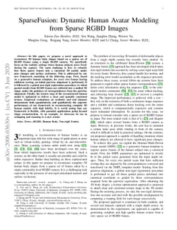 SparseFusion: Dynamic Human Avatar Modeling from Sparse RGBD Images