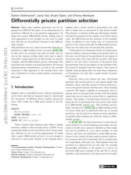 Differentially private partition selection