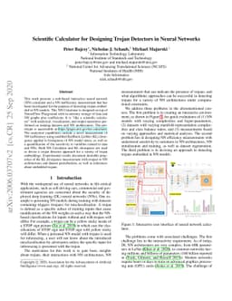 Scientific Calculator for Designing Trojan Detectors in Neural Networks