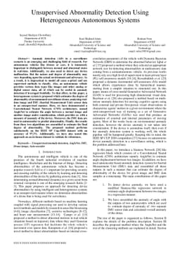 Unsupervised Abnormality Detection Using Heterogeneous Autonomous
  Systems