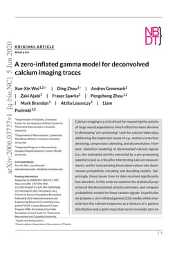 A zero-inflated gamma model for deconvolved calcium imaging traces