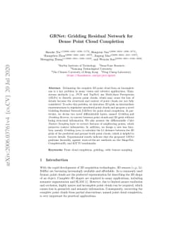 GRNet: Gridding Residual Network for Dense Point Cloud Completion