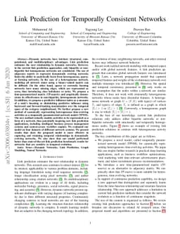 Link Prediction for Temporally Consistent Networks