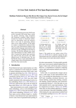 A Cross-Task Analysis of Text Span Representations