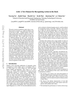 ARID: A New Dataset for Recognizing Action in the Dark