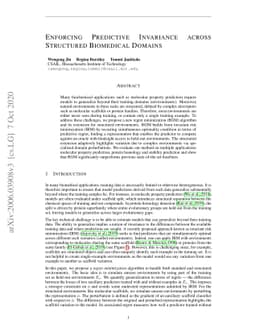 Enforcing Predictive Invariance across Structured Biomedical Domains
