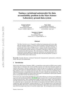 Tuning a variational autoencoder for data accountability problem in the
  Mars Science Laboratory ground data system
