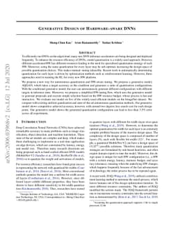 Generative Design of Hardware-aware DNNs
