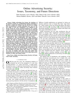 Online Advertising Security: Issues, Taxonomy, and Future Directions