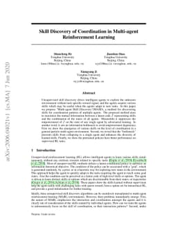 Skill Discovery of Coordination in Multi-agent Reinforcement Learning