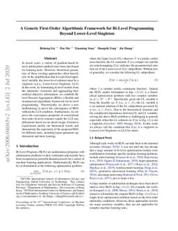 A Generic First-Order Algorithmic Framework for Bi-Level Programming
  Beyond Lower-Level Singleton