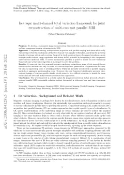 Isotropic multichannel total variation framework for joint
  reconstruction of multicontrast parallel MRI
