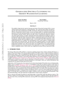 Generalized Spectral Clustering via Gromov-Wasserstein Learning