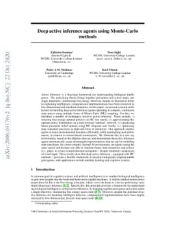Deep active inference agents using Monte-Carlo methods