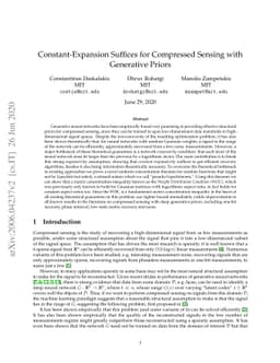 Constant-Expansion Suffices for Compressed Sensing with Generative
  Priors