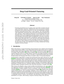 Deep Goal-Oriented Clustering