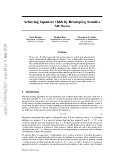 Achieving Equalized Odds by Resampling Sensitive Attributes
