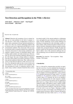 Text Detection and Recognition in the Wild: A Review