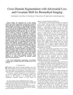 Cross-Domain Segmentation with Adversarial Loss and Covariate Shift for
  Biomedical Imaging