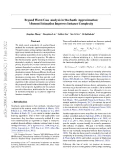 Beyond Worst-Case Analysis in Stochastic Approximation: Moment
  Estimation Improves Instance Complexity