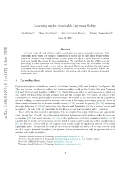 Learning under Invariable Bayesian Safety