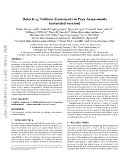 Detecting Problem Statements in Peer Assessments