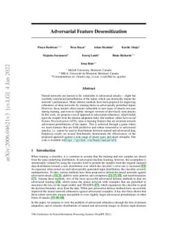 Adversarial Feature Desensitization