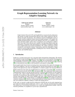 Graph Representation Learning Network via Adaptive Sampling