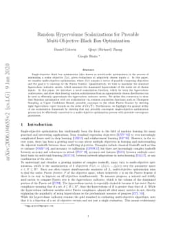 Random Hypervolume Scalarizations for Provable Multi-Objective Black Box
  Optimization