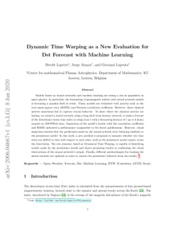 Dynamic Time Warping as a New Evaluation for Dst Forecast with Machine
  Learning