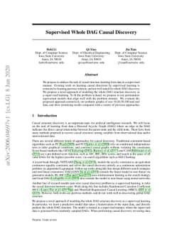 Supervised Whole DAG Causal Discovery