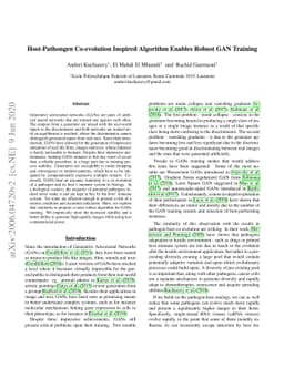 Host-Pathongen Co-evolution Inspired Algorithm Enables Robust GAN
  Training