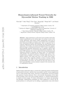 Biomechanics-informed Neural Networks for Myocardial Motion Tracking in
  MRI