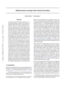 Reinforcement Learning Under Moral Uncertainty