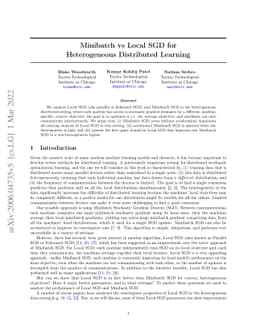 Minibatch vs Local SGD for Heterogeneous Distributed Learning