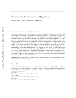 Nonparametric Feature Impact and Importance