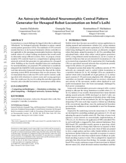 An Astrocyte-Modulated Neuromorphic Central Pattern Generator for
  Hexapod Robot Locomotion on Intel's Loihi