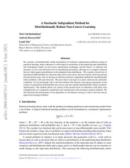 A Stochastic Subgradient Method for Distributionally Robust Non-Convex
  Learning