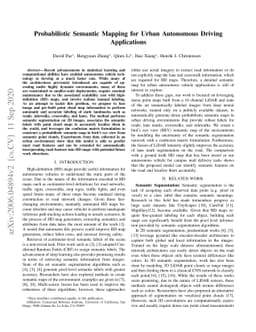 Probabilistic Semantic Mapping for Urban Autonomous Driving Applications