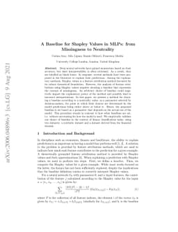 A Baseline for Shapley Values in MLPs: from Missingness to Neutrality