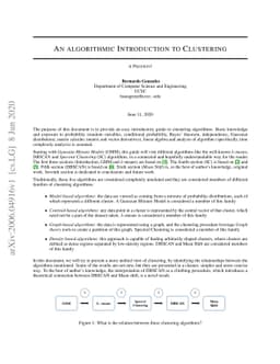 An Algorithmic Introduction to Clustering