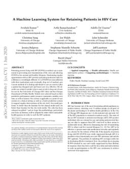 A Machine Learning System for Retaining Patients in HIV Care