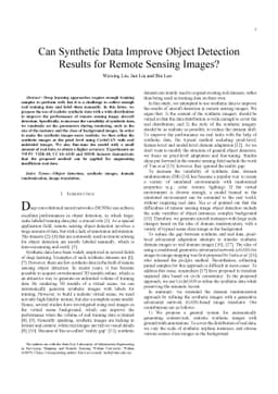 Can Synthetic Data Improve Object Detection Results for Remote Sensing
  Images?