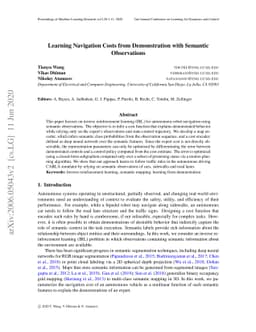 Learning Navigation Costs from Demonstration with Semantic Observations