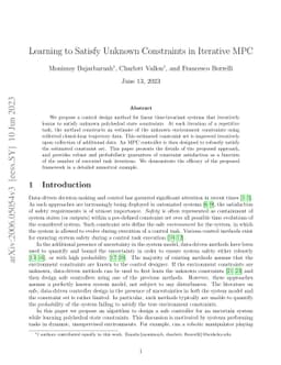 Learning to Satisfy Unknown Constraints in Iterative MPC