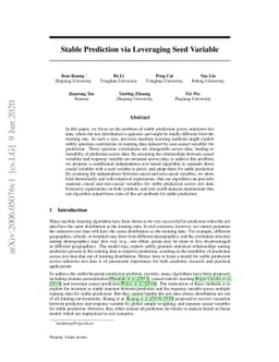 Stable Prediction via Leveraging Seed Variable
