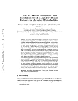 DyHGCN: A Dynamic Heterogeneous Graph Convolutional Network to Learn
  Users' Dynamic Preferences for Information Diffusion Prediction