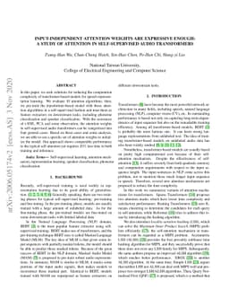 Input-independent Attention Weights Are Expressive Enough: A Study of
  Attention in Self-supervised Audio Transformers