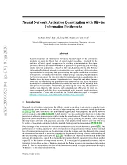 Neural Network Activation Quantization with Bitwise Information
  Bottlenecks